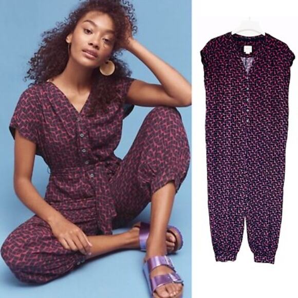 Anthropologie Pants - Anthropologie Maeve Karsten Jumpsuit Harem Pants Multicolor Geo Print Size Small